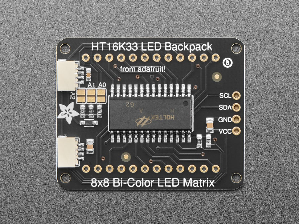 Adafruit Bicolor LED Square Pixel Matrix with I2C Backpack - Qwiic / STEMMA QT