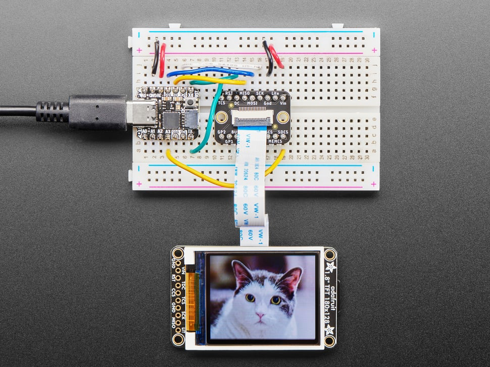 1.8" Color TFT LCD display with MicroSD Card Breakout - ST7735R