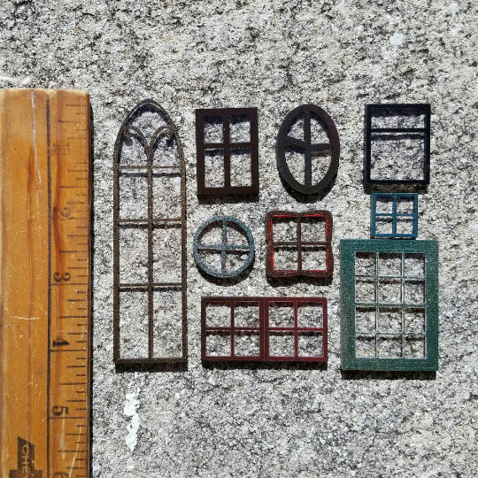 Set of tiny windows for fairy house / dollhouse / diorama / book house