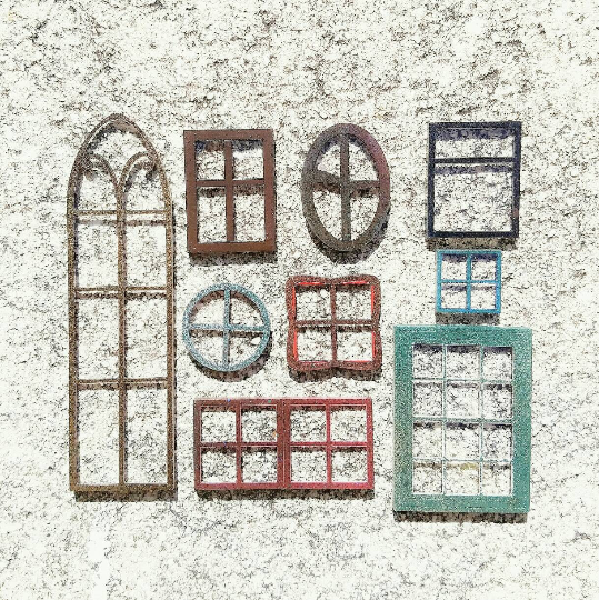 Set of tiny windows for fairy house / dollhouse / diorama / book house