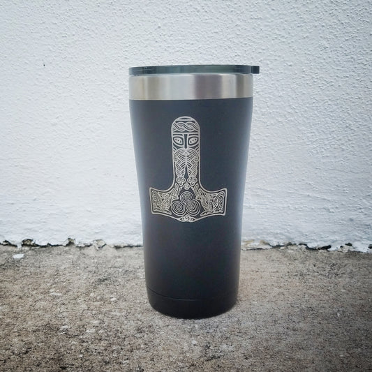 Thor's Hammer with Triskele engraved mug