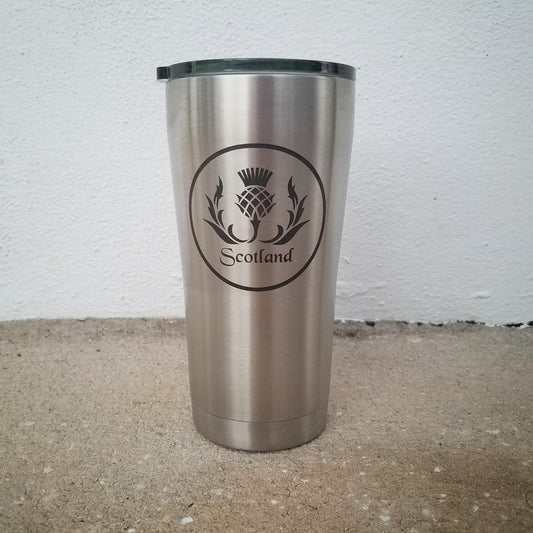 Scottish Thistle engraved mug