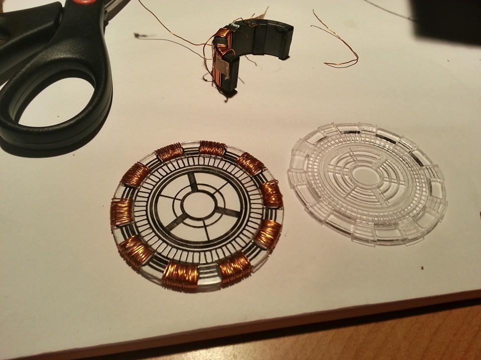 Plastic part of Lasercut Arc Reactor from Adafruit tutorial (GC-ARC01-03)