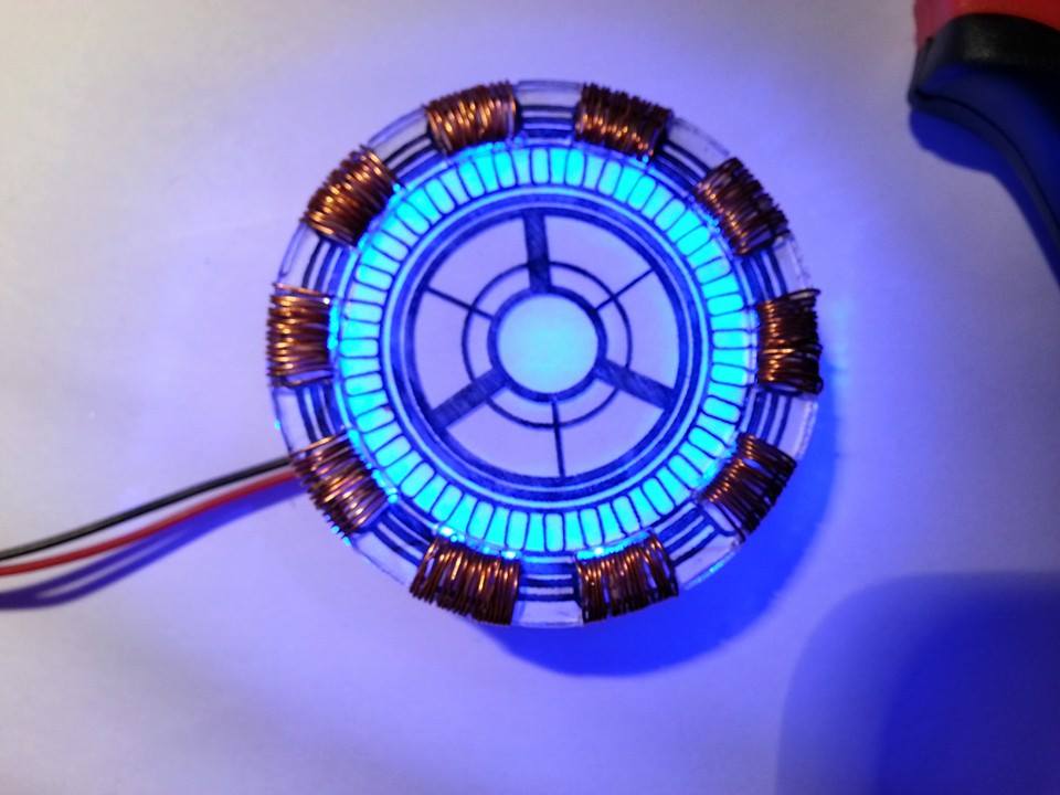 Plastic part of Lasercut Arc Reactor from Adafruit tutorial (GC-ARC01-03)