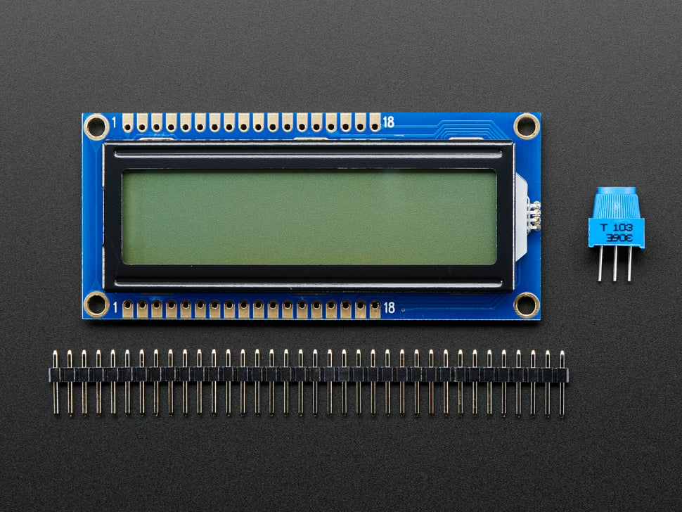 RGB backlight positive LCD 16x2 + extras - black on RGB