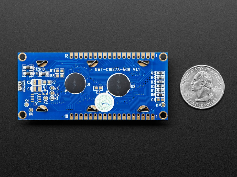 RGB backlight positive LCD 16x2 + extras - black on RGB
