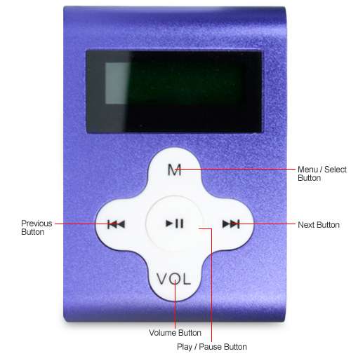 MachSpeed Eclipse MP3 Player - 4GB Memory, 3.5mm Jack, Easy File Transfer, Purple - ECLIPSE-CLD4PL (MSE-E333-1064) (4A1)