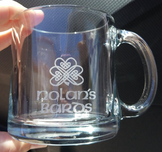 Glass handle mug engraved with your logo or design